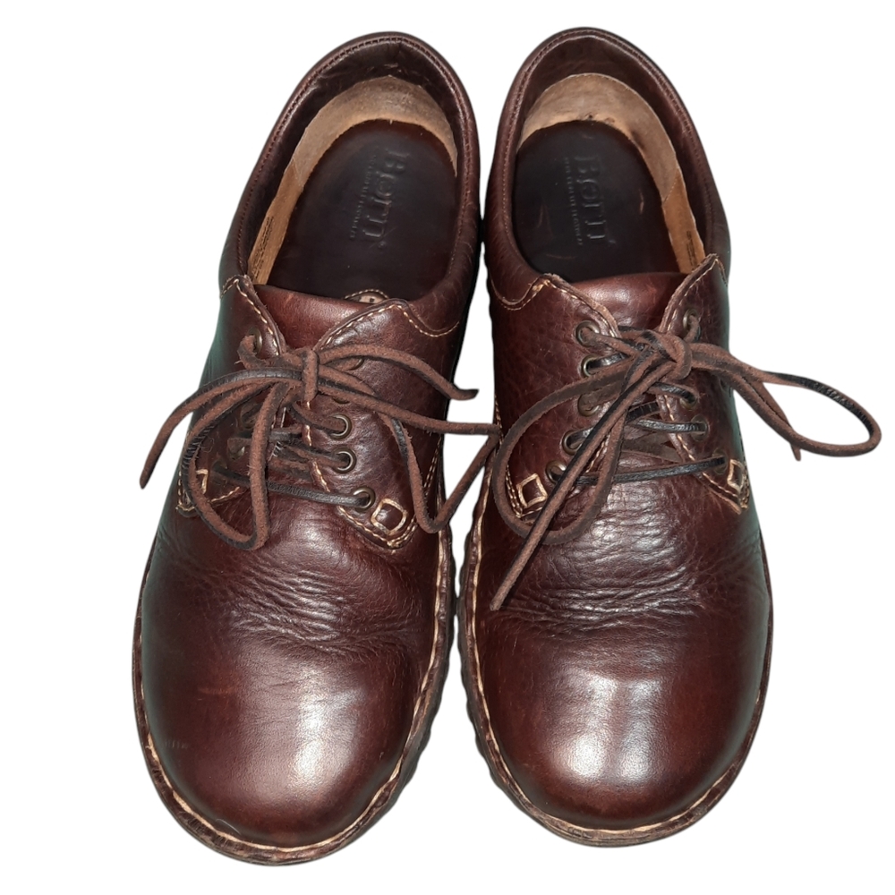 Born Crown Ravine Brown Leather Rugged Casual Oxford Shoes SZ 9 - Picture 2 of 13